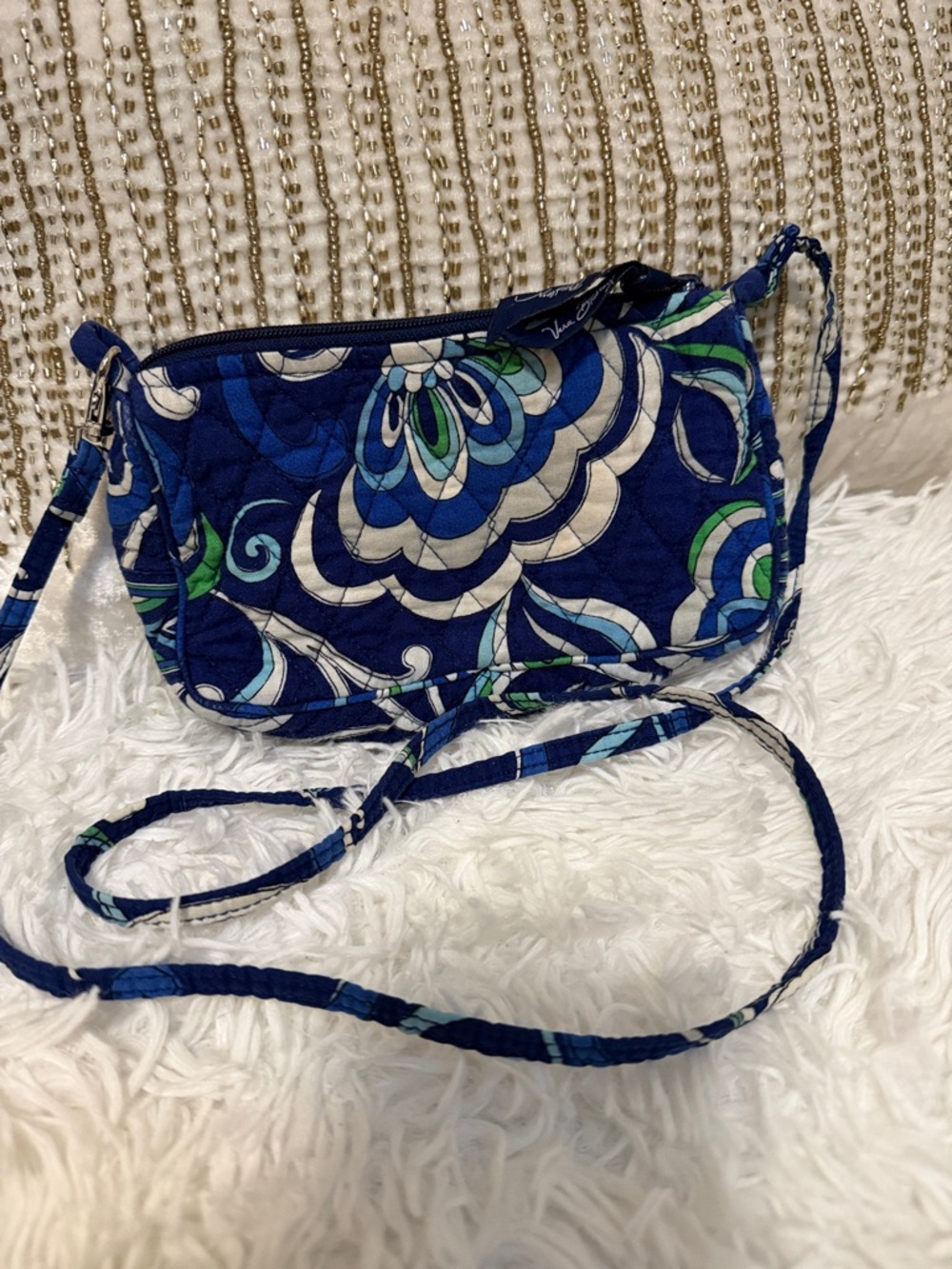 Vera Bradley Navy Blue Floral Quilted Crossbody